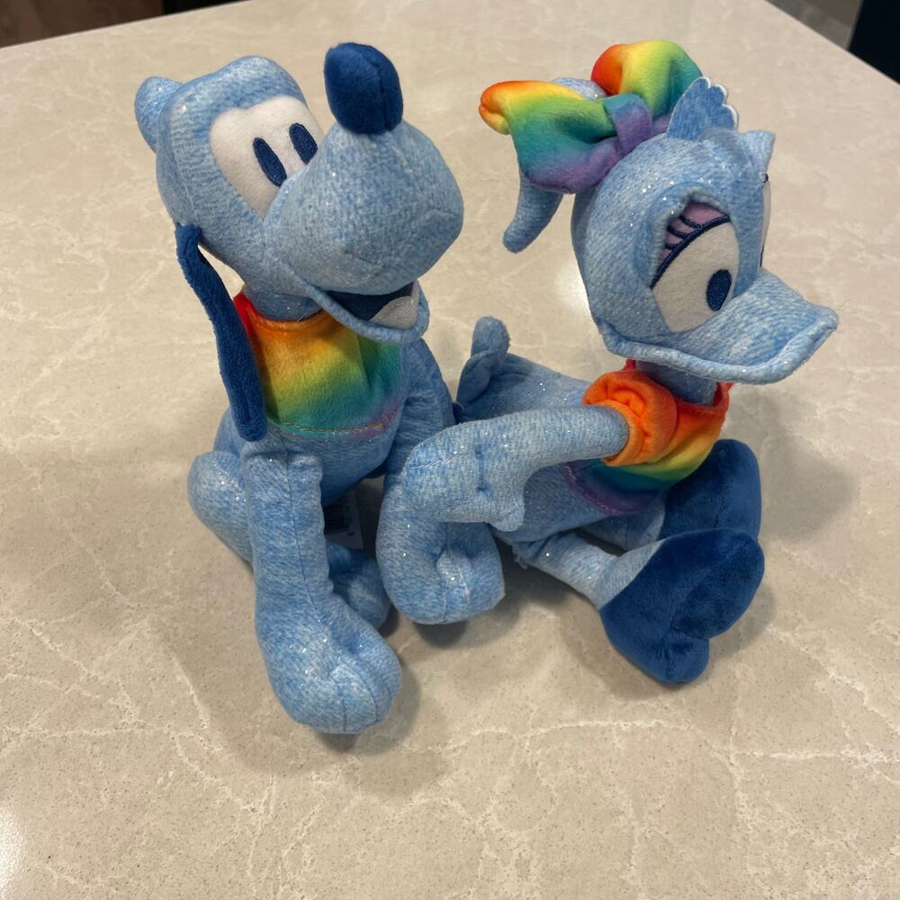 Disney Pride plush Lot 2 rainbow Mickey Mouse Daisy collectible new Lgbtq gift